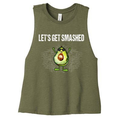 LetS Get Smashed Funny Avocado Guacamole Keto Meaningful Gift Women's Racerback Cropped Tank