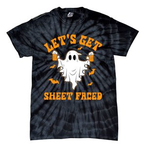 LetS Get Sheet Faced Funny Ghost Halloween Beer Drinking Tie-Dye T-Shirt