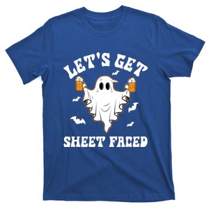 LetS Get Sheet Faced Funny Ghost Halloween Beer Drinking T-Shirt