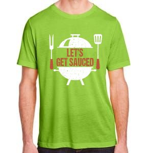 Let's Get Sauced Bbq Grill Barbecue Gift Adult ChromaSoft Performance T-Shirt