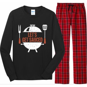 Let's Get Sauced Bbq Grill Barbecue Gift Long Sleeve Pajama Set