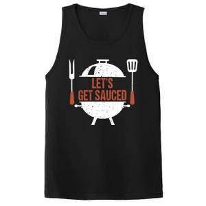 Let's Get Sauced Bbq Grill Barbecue Gift PosiCharge Competitor Tank