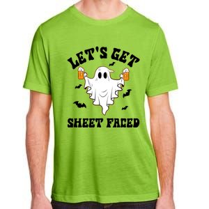 LetS Get Sheet Faced Funny Ghost Halloween Beer Drinking Adult ChromaSoft Performance T-Shirt