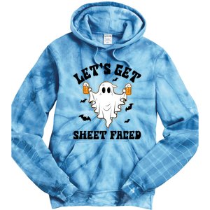 LetS Get Sheet Faced Funny Ghost Halloween Beer Drinking Tie Dye Hoodie