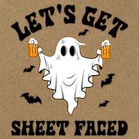 LetS Get Sheet Faced Funny Ghost Halloween Beer Drinking Cotton Canvas Backpack