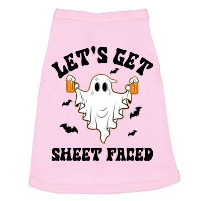 LetS Get Sheet Faced Funny Ghost Halloween Beer Drinking Doggie Tank