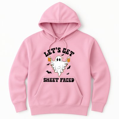 LetS Get Sheet Faced Funny Ghost Halloween Beer Drinking Hoodie