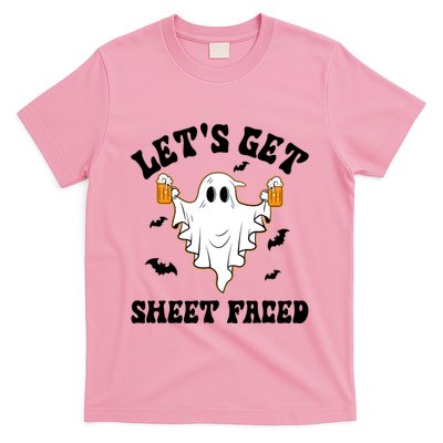LetS Get Sheet Faced Funny Ghost Halloween Beer Drinking T-Shirt