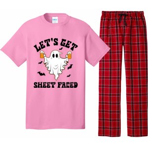 LetS Get Sheet Faced Funny Ghost Halloween Beer Drinking Pajama Set