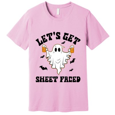 LetS Get Sheet Faced Funny Ghost Halloween Beer Drinking Premium T-Shirt
