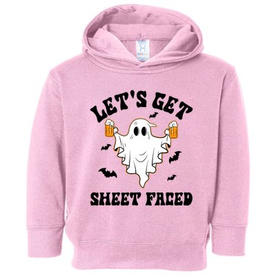 LetS Get Sheet Faced Funny Ghost Halloween Beer Drinking Toddler Hoodie
