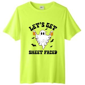 LetS Get Sheet Faced Funny Ghost Halloween Beer Drinking Tall Fusion ChromaSoft Performance T-Shirt