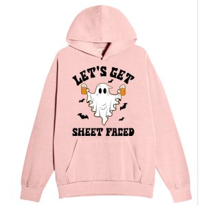 LetS Get Sheet Faced Funny Ghost Halloween Beer Drinking Urban Pullover Hoodie