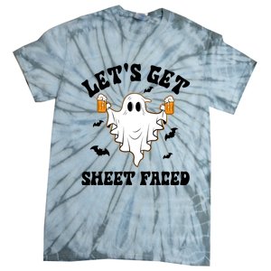 LetS Get Sheet Faced Funny Ghost Halloween Beer Drinking Tie-Dye T-Shirt