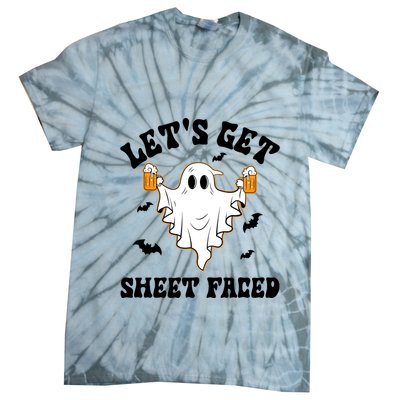 LetS Get Sheet Faced Funny Ghost Halloween Beer Drinking Tie-Dye T-Shirt