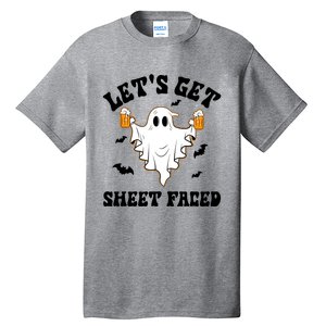 LetS Get Sheet Faced Funny Ghost Halloween Beer Drinking Tall T-Shirt