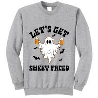 LetS Get Sheet Faced Funny Ghost Halloween Beer Drinking Tall Sweatshirt