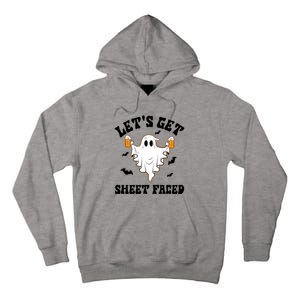 LetS Get Sheet Faced Funny Ghost Halloween Beer Drinking Tall Hoodie