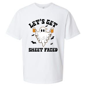 LetS Get Sheet Faced Funny Ghost Halloween Beer Drinking Sueded Cloud Jersey T-Shirt