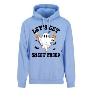 LetS Get Sheet Faced Funny Ghost Halloween Beer Drinking Unisex Surf Hoodie