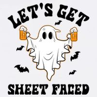 LetS Get Sheet Faced Funny Ghost Halloween Beer Drinking Garment-Dyed Sweatshirt