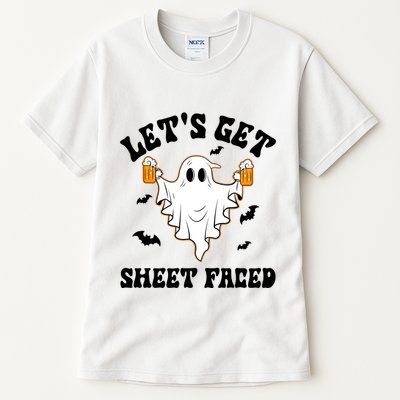 LetS Get Sheet Faced Funny Ghost Halloween Beer Drinking Tall T-Shirt