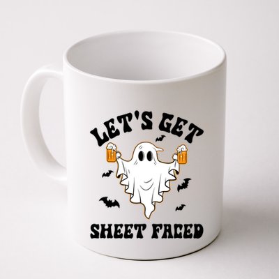 LetS Get Sheet Faced Funny Ghost Halloween Beer Drinking Mug
