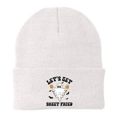 LetS Get Sheet Faced Funny Ghost Halloween Beer Drinking Beanie