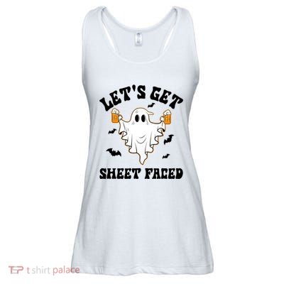 LetS Get Sheet Faced Funny Ghost Halloween Beer Drinking Ladies Essential Flowy Tank
