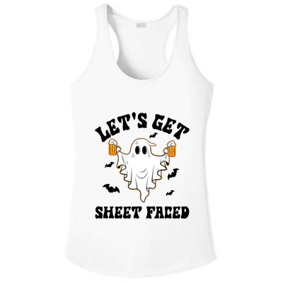 LetS Get Sheet Faced Funny Ghost Halloween Beer Drinking Ladies PosiCharge Competitor Racerback Tank