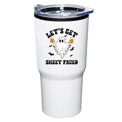 LetS Get Sheet Faced Funny Ghost Halloween Beer Drinking Tumbler