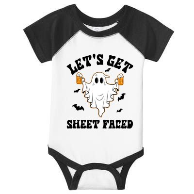 LetS Get Sheet Faced Funny Ghost Halloween Beer Drinking Infant Baby Jersey Bodysuit