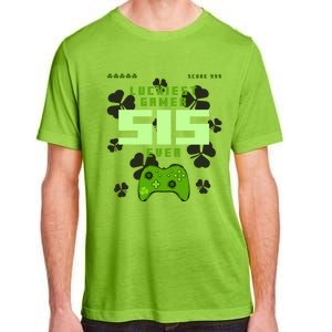 Lucky Gamer Sis Ever Gamepad Shamrock Funny Sis Clover Sis Gift Adult ChromaSoft Performance T-Shirt