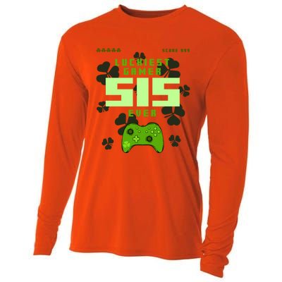 Lucky Gamer Sis Ever Gamepad Shamrock Funny Sis Clover Sis Gift Cooling Performance Long Sleeve Crew