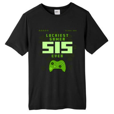 Lucky Gamer Sis Ever Gamepad Shamrock Funny Sis Clover Sis Gift Tall Fusion ChromaSoft Performance T-Shirt