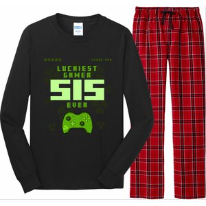 Lucky Gamer Sis Ever Gamepad Shamrock Funny Sis Clover Sis Gift Long Sleeve Pajama Set