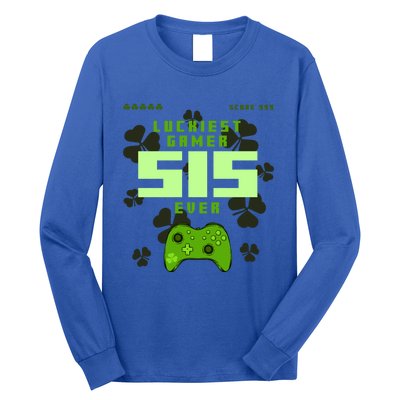 Lucky Gamer Sis Ever Gamepad Shamrock Funny Sis Clover Sis Gift Long Sleeve Shirt