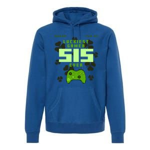 Lucky Gamer Sis Ever Gamepad Shamrock Funny Sis Clover Sis Gift Premium Hoodie