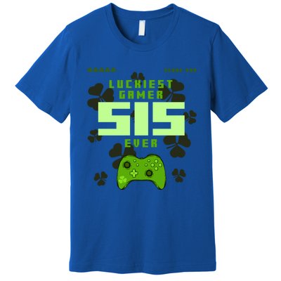 Lucky Gamer Sis Ever Gamepad Shamrock Funny Sis Clover Sis Gift Premium T-Shirt