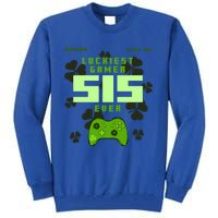 Lucky Gamer Sis Ever Gamepad Shamrock Funny Sis Clover Sis Gift Tall Sweatshirt