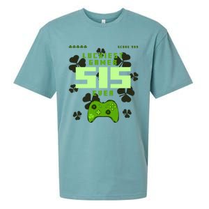 Lucky Gamer Sis Ever Gamepad Shamrock Funny Sis Clover Sis Gift Sueded Cloud Jersey T-Shirt