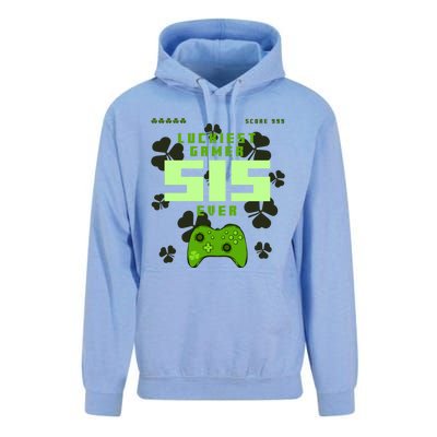 Lucky Gamer Sis Ever Gamepad Shamrock Funny Sis Clover Sis Gift Unisex Surf Hoodie