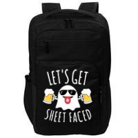 LetS Get Sheet Faced Funny Ghost Halloween Beer Drinking Impact Tech Backpack