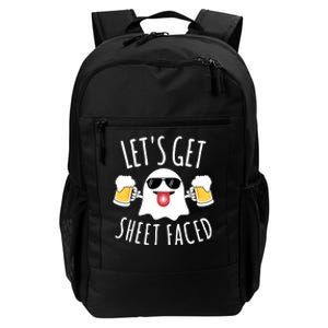 LetS Get Sheet Faced Funny Ghost Halloween Beer Drinking Daily Commute Backpack