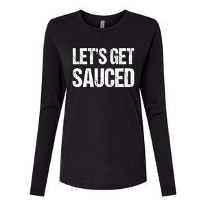 Let's Get Sauced Bbq Grill Barbecue Gift Womens Cotton Relaxed Long Sleeve T-Shirt