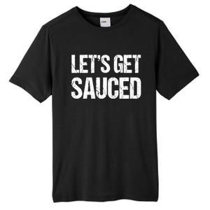 Let's Get Sauced Bbq Grill Barbecue Gift Tall Fusion ChromaSoft Performance T-Shirt