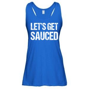 Let's Get Sauced Bbq Grill Barbecue Gift Ladies Essential Flowy Tank