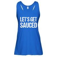 Let's Get Sauced Bbq Grill Barbecue Gift Ladies Essential Flowy Tank