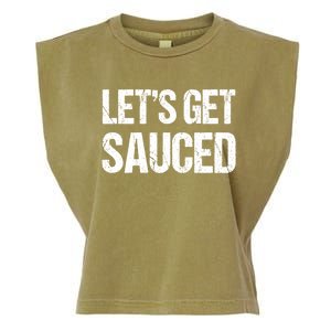 Let's Get Sauced Bbq Grill Barbecue Gift Garment-Dyed Women's Muscle Tee