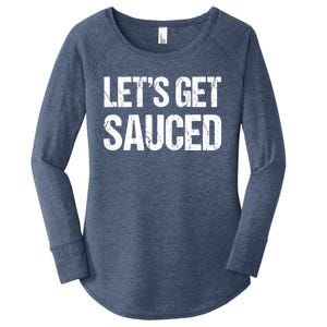 Let's Get Sauced Bbq Grill Barbecue Gift Women's Perfect Tri Tunic Long Sleeve Shirt